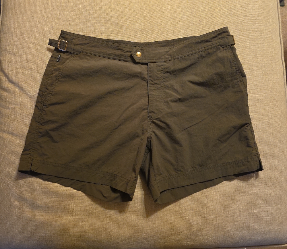 Tom Ford Dark Olive Swim Shorts